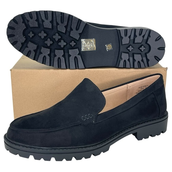 Journee Collection Erika Black Microsuede Womens Loafers Size 12M - Picture 9 of 9